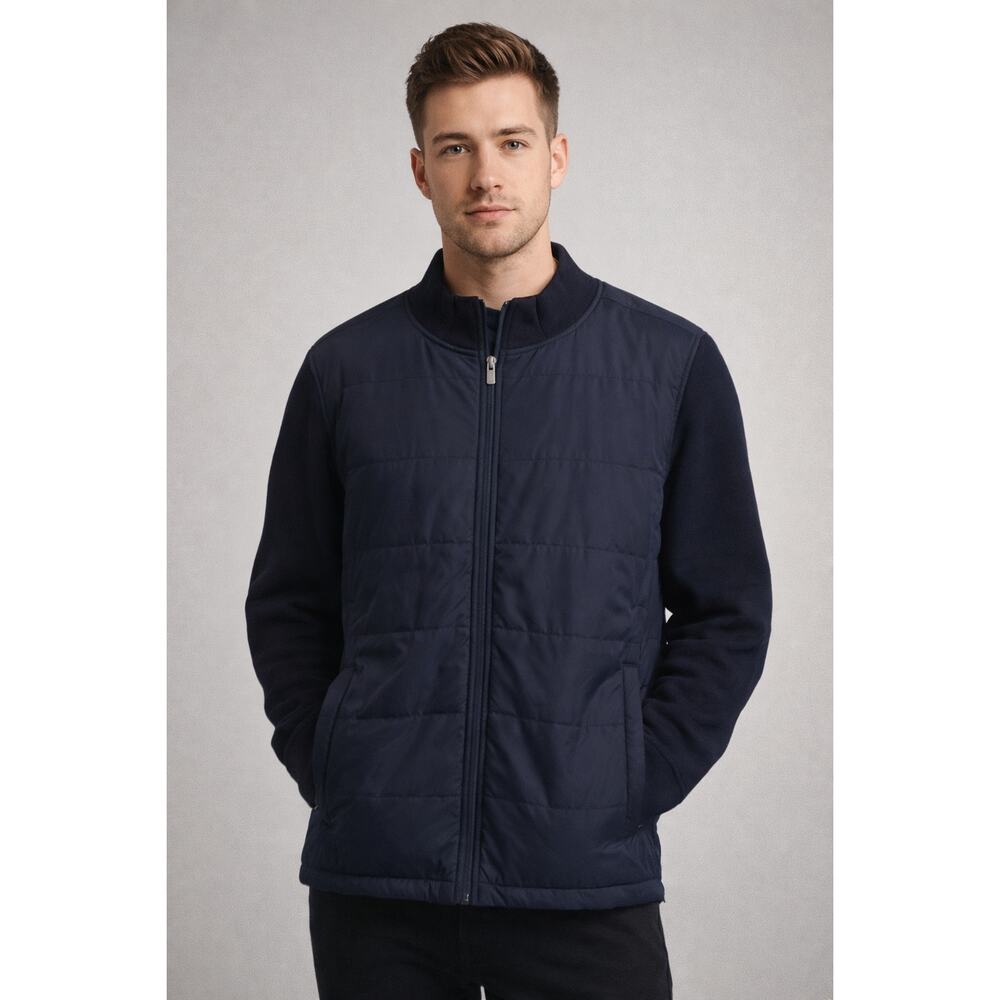 INFINITY Navy Blue Hybrid Jacket XL Zip-Up Quilted Outerwear